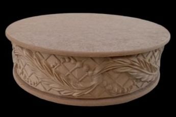 BONCUKLU YAPRAKLI YUVARLAK ORTA BOY KUTU 32X9 CM