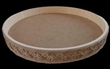 YUVARLAK TEPSİ APLIK 38 OYMALI 32X4CM