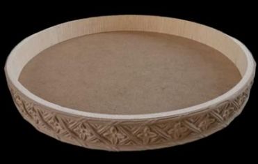 YUVARLAK TEPSİ APLIK 38 OYMALI 32X4CM
