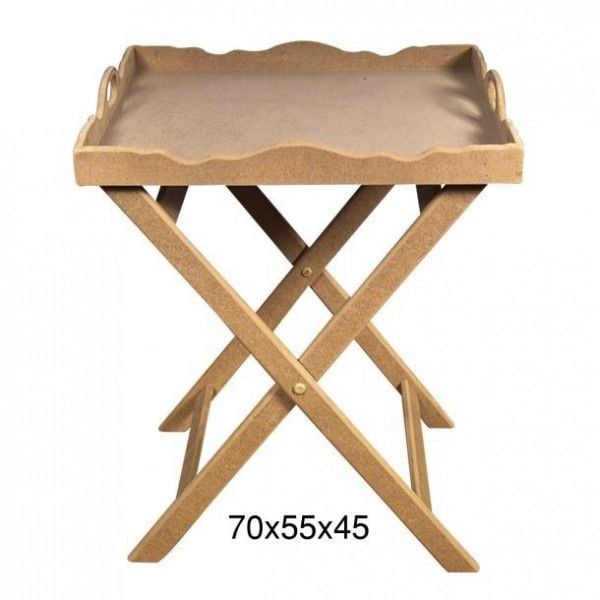 T 733 DALGALI ÇAPRAZ AYAKLI TEPSİ 70X55X45CM