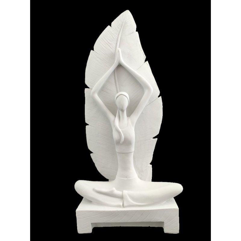 HYK283 - BÜYÜK YAPRAKLI YOGACI 31,5X13X7CM  Ham Polyester