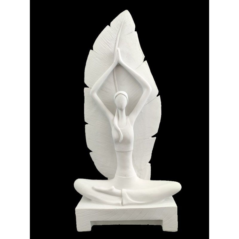 HYK283 - BÜYÜK YAPRAKLI YOGACI 31,5X13X7CM  Ham Polyester