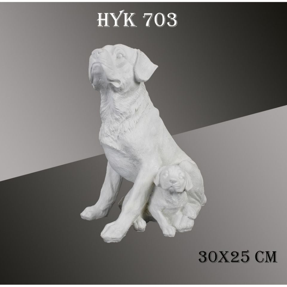HYK695 - OTURAN DESENLİ KÖPEK 25X12 CM  Ham Polyester