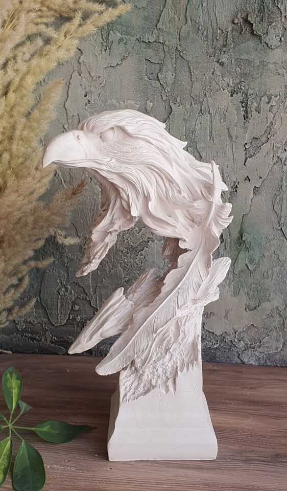 HYK417 - KAİDELİ SOYUT KARTAL 34X16 CM  Ham Polyester