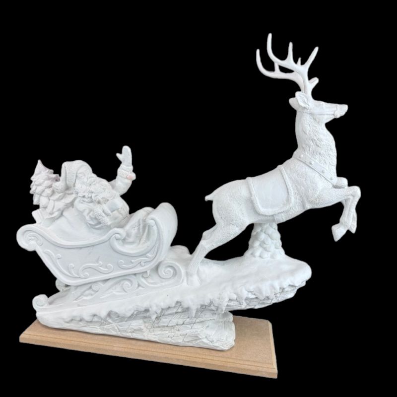 OB 2091-YILBAŞI NOEL BABA VE KIZAKLI GEYİK 54X50CM Polyester