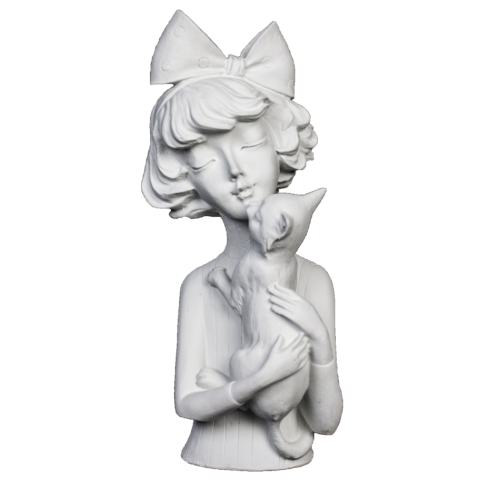 HYK526 - KEDİLİ KIZ 32X12 CM Polyester Polyester