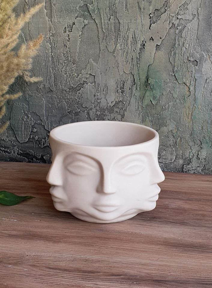 SOYUT YÜZLER VAZO 18X11CM  Ham Polyester