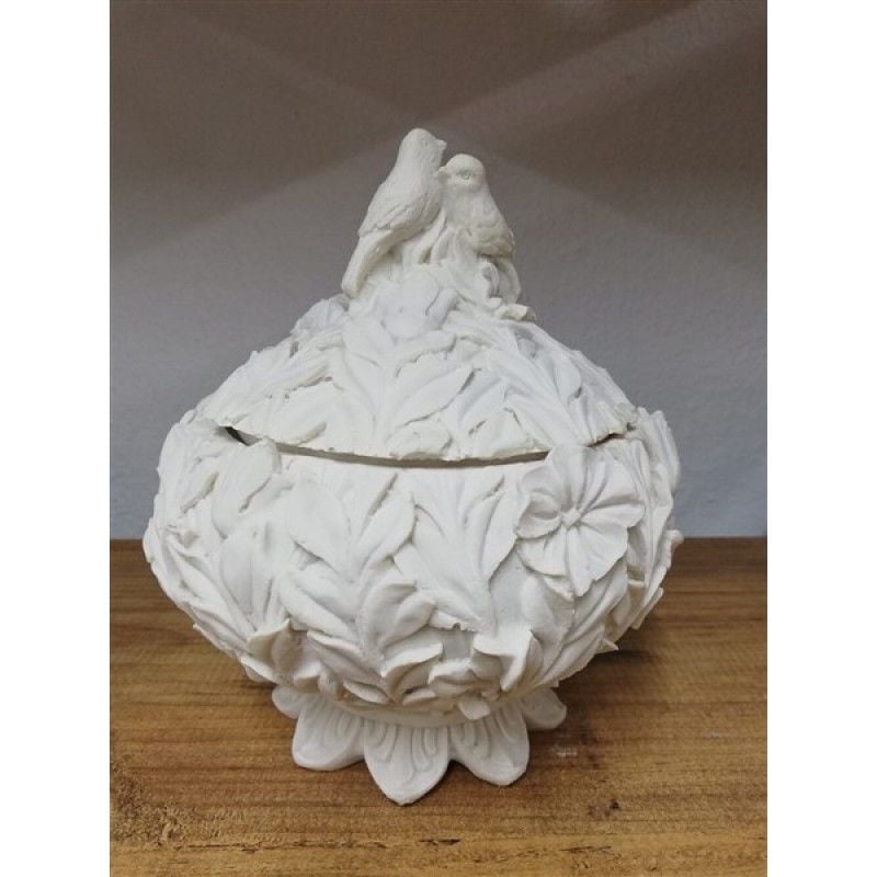 ŞEKERLİK SÜSLÜ KUŞLU HAM POLYESTER OBJE 17x13