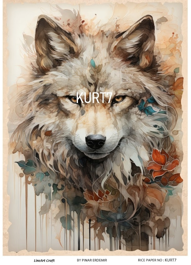 LİNEART PİRİNÇ DEKOPAJ KURT7