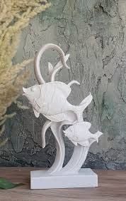 POLYESTER 2Lİ BALIK MERCAN HEYKELi (31x16cm)