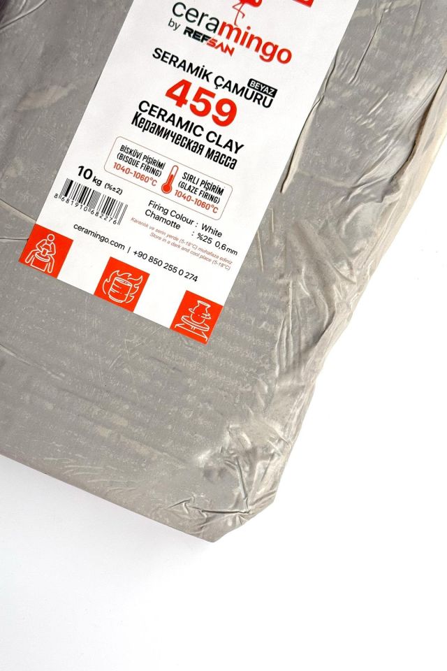 459 Şamotlu Beyaz Seramik Çamur Vakumlu 10 kg