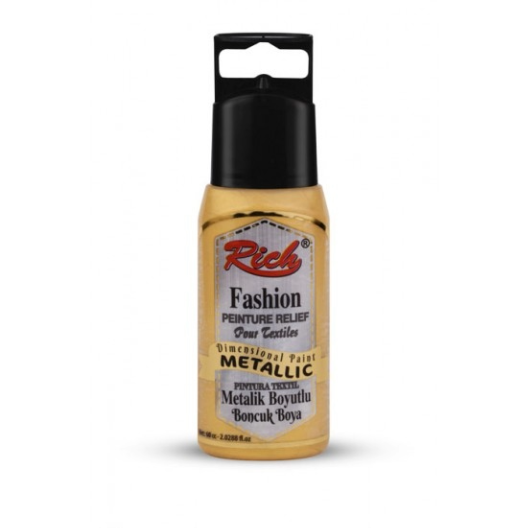 RİCH BOYUTLU BONCUK BOYA 60ML METALİK - ALTIN