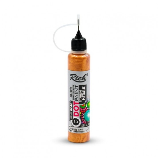 RİCH 3D LİKİT BONCUK BOYA 40ML METALİK - BRONZE