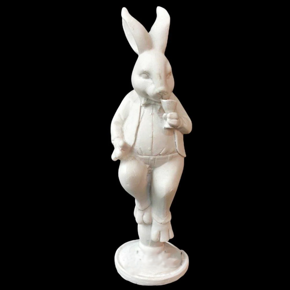 Tavşan Kadeh Tutan Ham Polyester Obje 25X9CM