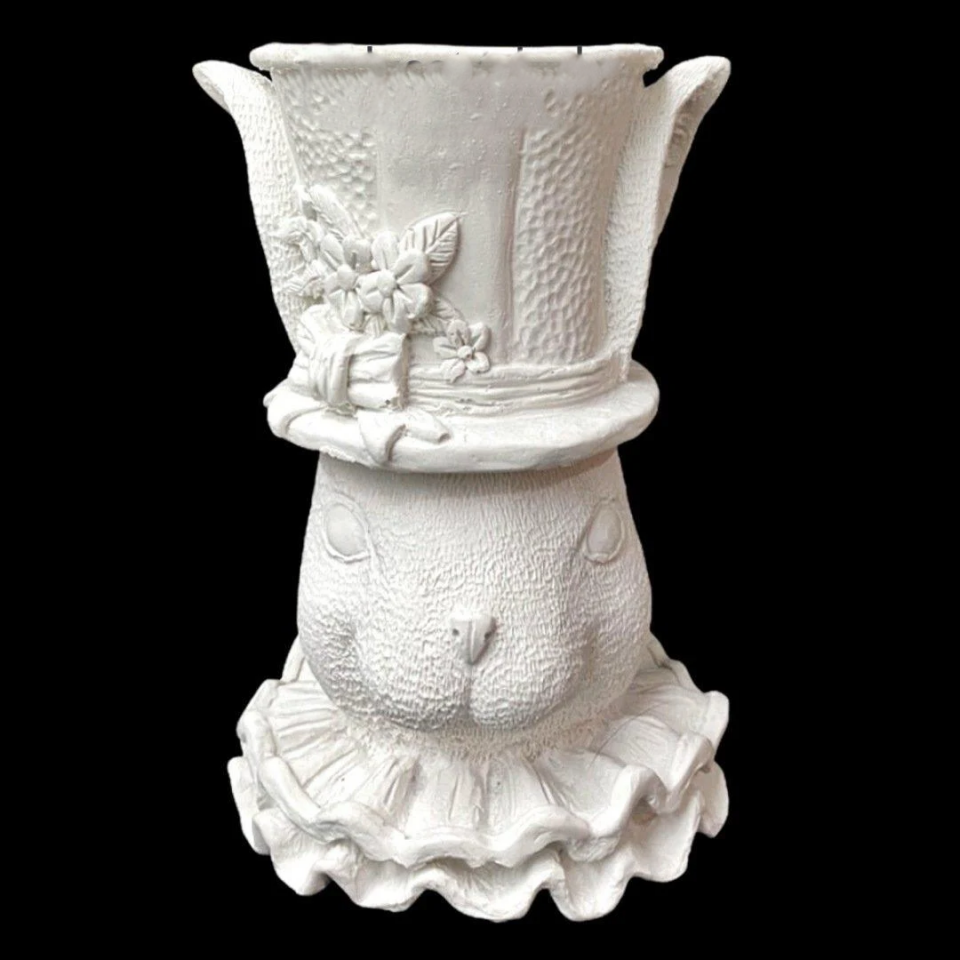 Tavşan Kız Saksı Ham Polyester Obje 18X12CM