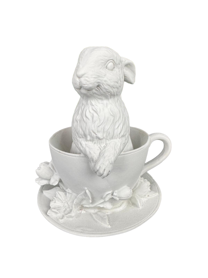 FİNCANDA TAVŞAN POLYESTER OBJE HAM 16 X 14 CM