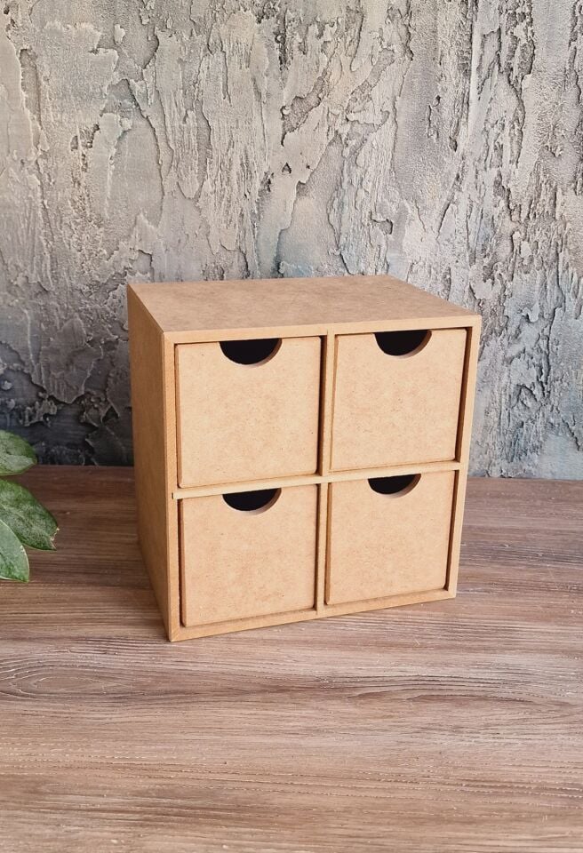 AHŞAP AKT10 Dört Çekmeceli Kutu