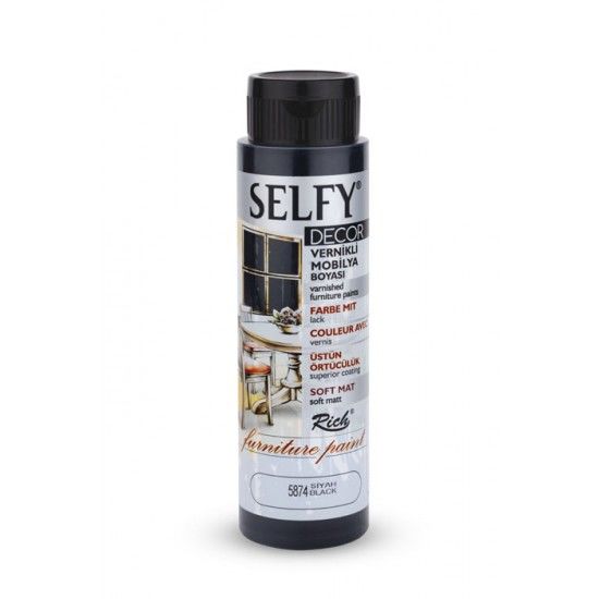 SELFY DECOR MOBİLYA BOYASI 500ML - SİYAH