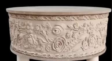 YUVARLAK APLİK KUTU BÜYÜK GÜLLÜ 32X15CM