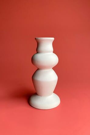 Tekli Şamdan Mumluk Seramik Bisküvi (R23351)