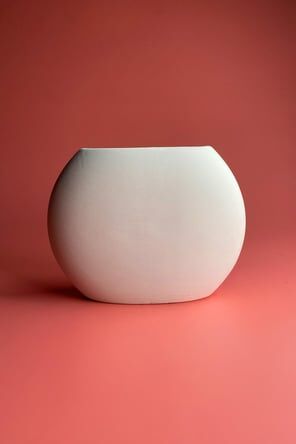 Yatay Vazo Seramik Bisküvi(R23216) BÜYÜK