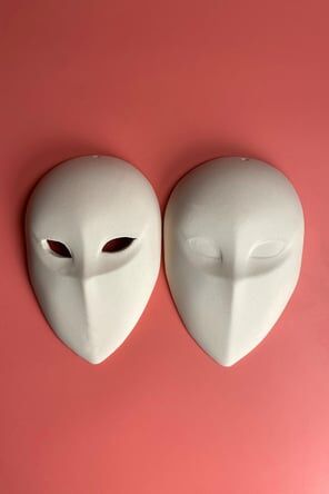 Maske v2 Seramik Bisküvi(R23840) KAPALI GÖZLÜ 5Lİ